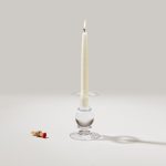 Bambudan Candlestick Hartland Stacked Sphere Handblown Glass Holder - Image 3