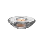 Bambudan Votive Holder Swirl Wave Clear Glass Light Reflector - Image 6