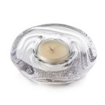 Bambudan Votive Holder Swirl Wave Clear Glass Light Reflector