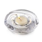 Bambudan Votive Holder Swirl Wave Clear Glass Light Reflector - Image 7
