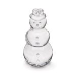 Bambudan Sculpture Snowman Handblown Clear Glass Holiday Display - Image 5