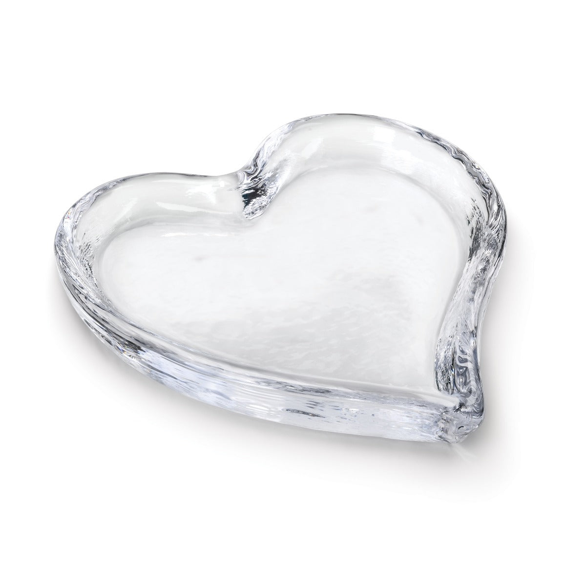 9457_glass_heart_tray.jpg Bambudan Tray Heart Shape Clear Glass Sentimental Gift Dish - Image 1