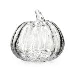 Bambudan Pumpkin Sculpture Crackle Finish Autumn Inspired Glass Accent - Image 9