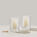Bambudan Candle Holder Echo Lake Cylindrical Wrapped Glass Nature Inspired - Image 2