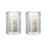 Bambudan Candle Holder Echo Lake Cylindrical Wrapped Glass Nature Inspired