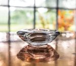 Bambudan Votive Holder Swirl Wave Clear Glass Light Reflector - Image 3
