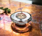 Bambudan Votive Holder Swirl Wave Clear Glass Light Reflector - Image 2