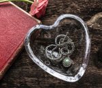 Bambudan Tray Heart Shape Textured Glass Sentimental Gift Dish - Image 3