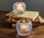 Bambudan Votive Holder Snowball Crushed Texture Icy Inspired Glass - Image 4