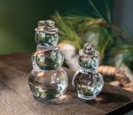 Bambudan Sculpture Snowman Handblown Clear Glass Holiday Display - Image 4