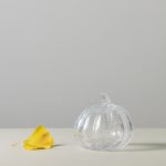 Bambudan Pumpkin Sculpture Crackle Finish Autumn Inspired Glass Accent - Image 3
