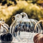 Bambudan Pumpkin Sculpture Twisted Stem Art Glass Abundance Symbol - Image 2