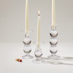 Bambudan Candlestick Hartland Stacked Sphere Handblown Glass Holder - Image 2