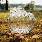 Bambudan Pumpkin Sculpture Twisted Stem Art Glass Abundance Symbol - Image 5