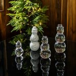 Bambudan Sculpture Snowman Handblown Clear Glass Holiday Display - Image 3