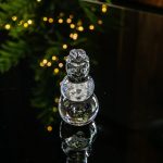 Bambudan Sculpture Snowman Handblown Clear Glass Holiday Display - Image 2