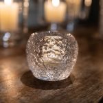 Bambudan Votive Holder Snowball Crushed Texture Icy Inspired Glass - Image 5