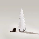 Bambudan Tree Snowdrift Evergreen Ribbon Textured Winter Inspired Glass - Image 4