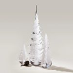 Bambudan Tree Snowdrift Evergreen Ribbon Textured Winter Inspired Glass - Image 2